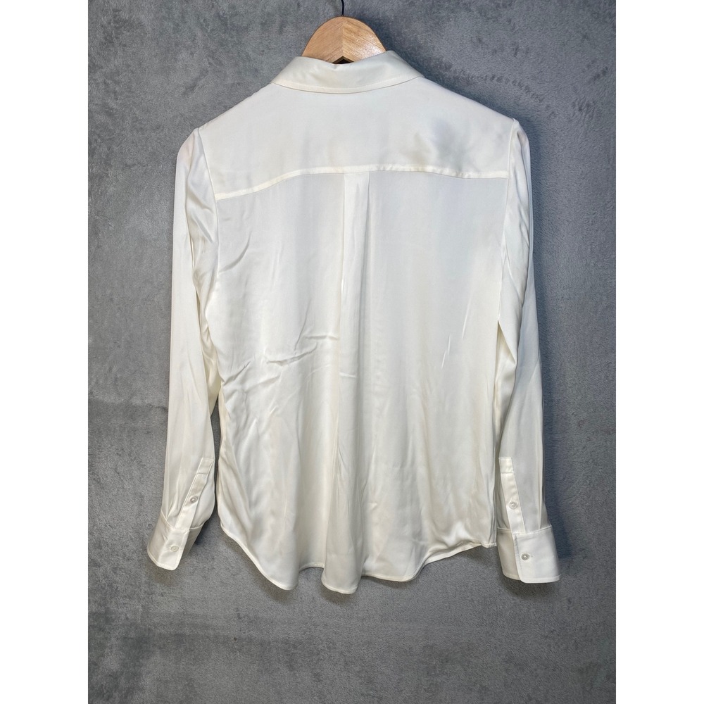 Quince Washable Stretch Silk Blouse Womens Medium Ivory Button Down Capsule - Picture 2 of 6